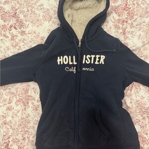 VINTAGE Hollister Navy Blue jacket with faux fur